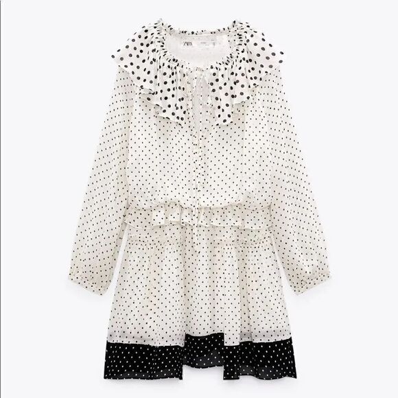 ZARA POLKA DOT MINI DRESS LIMITED EDITION - Picture 4 of 6